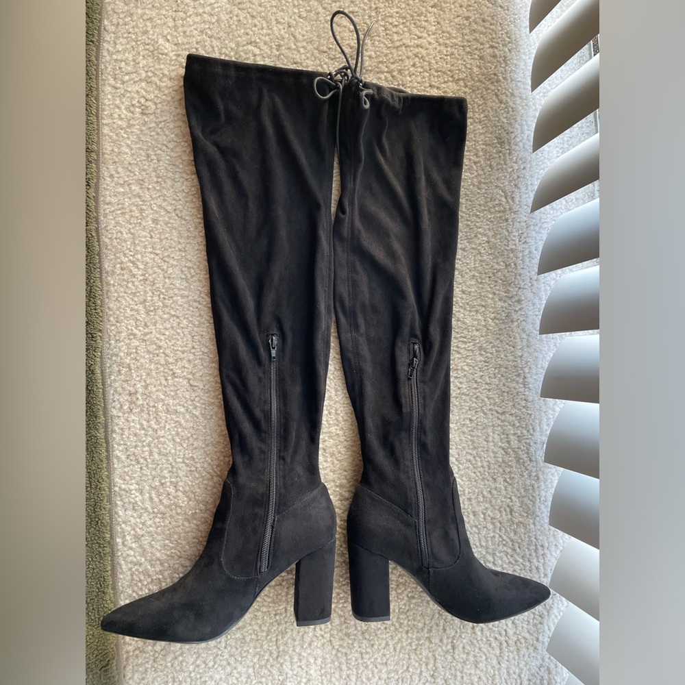 Suede Knee High Boots